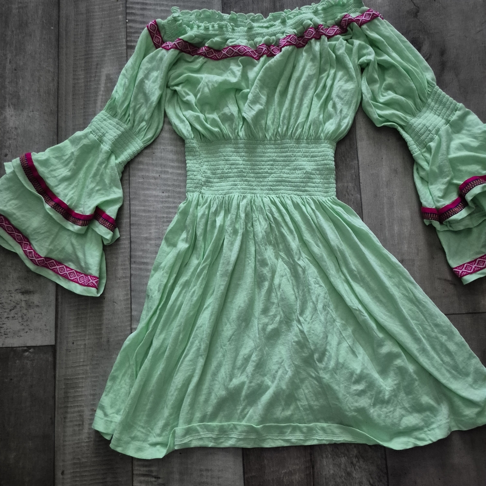 Pitusa Mint Green Off-Shoulder Mini Dress